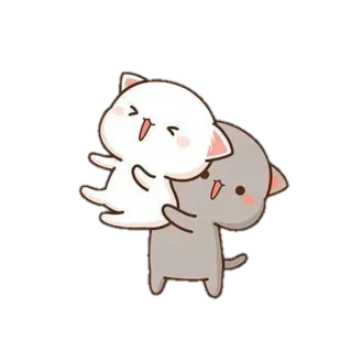 💪 кот, милый, каваий, Peachcat, счастливый, дружелюбный telegram sticker