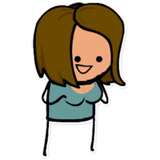 😀 sticker, cartoon, vrouw, personage telegram sticker