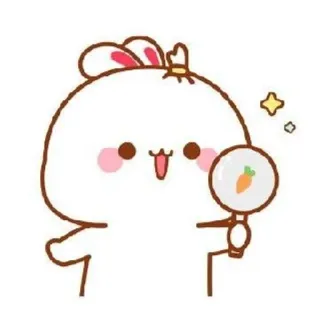 🌟 bunny, rabbit, cute, kawaii, cartoon, animal, carrot whatsapp sticker