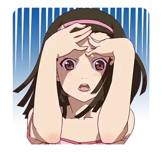 😱 애니메이션, 소녀, 충격, 만화, 표정, 귀여운 telegram sticker