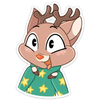 😦 กวางการ์ตูน, สติกเกอร์สัตว์, น่ารัก, วันหยุด, ภาพประกอบ, เทศกาล telegram sticker