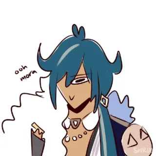 🐾 Kaeya Genshin Impact ooh mora kaeya, genshin impact, mora, moeda, anime, jogo, adesivo telegram sticker