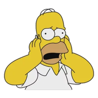 🙉 Homer Simpson The Simpsons Homer, Simpson, cartoon, scared, shocked, animation, funny telegram sticker
