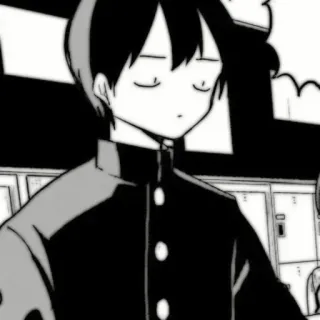🗞 Anime, Mangá, Uniforme escolar, entediado, monocromático telegram sticker