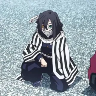 🖤 Obanai Iguro Demon Slayer 动漫, 鬼灭之刃, 伊黑小芭内, 蛇柱, 角色, 漫画 whatsapp sticker