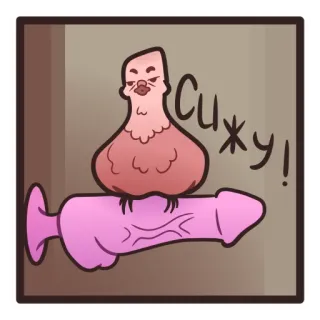 🤔 Сижу! pombo, pássaro, desenho animado, texto russo, obsceno, vulgar, inapropriado telegram sticker