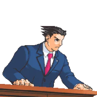 😠 Phoenix Wright Phoenix Wright, Ace Attorney, Personagem de videogame, Advogado, Anime, Mangá telegram sticker