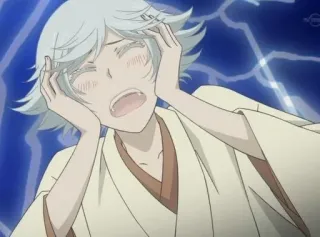 🌟 Tomoe Kamisama Kiss Anime, Manga, Tomoe, Kamisama Kiss, geschokt, bliksem telegram sticker