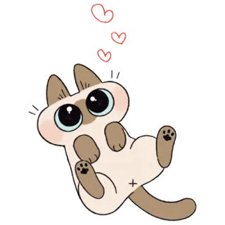🥰 cat, cartoon, cute, hearts telegram sticker