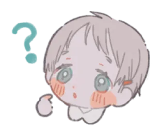 🎀 pertanyaan, berpikir, penasaran, kartun, anime, chibi telegram sticker
