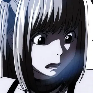 🧦 Misa Amane Death Note Anime, Mädchen, geschockt, Misa, Death Note, verängstigt telegram sticker
