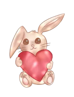 🐰 зайчик, сердце, милый, животное, любовь telegram sticker