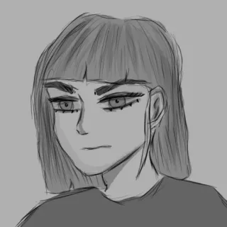 😡 schizzo, donna, ritratto, disegno, arte, ragazza telegram sticker