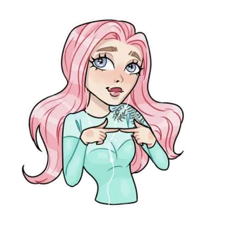 ☺️ женщина, девушка, розовые волосы, милый, портрет, персонаж telegram sticker