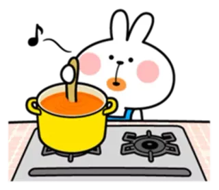 🍲 kochen, hase, cartoon, küche, essen, suppe whatsapp sticker