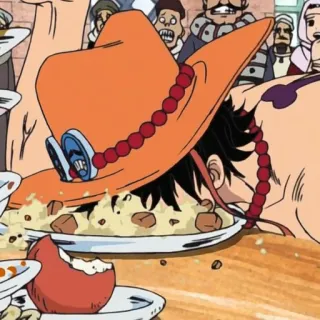 🌊 Portgas D. Ace One Piece Anime, Essen, Essen, Hungrig, Pirat telegram sticker