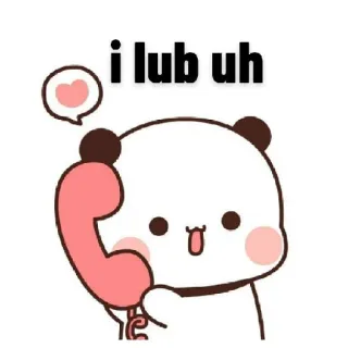 ❤️ i lub uh cute, panda, love, telephone, heart, affection whatsapp sticker