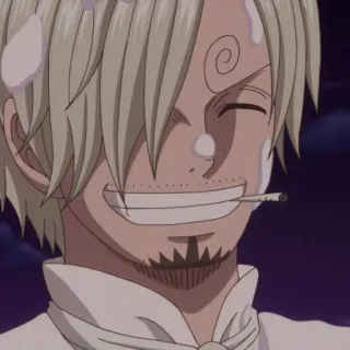 😁 Sanji One Piece Anime, One Piece, Sanji, Zigarette, Lächeln telegram sticker