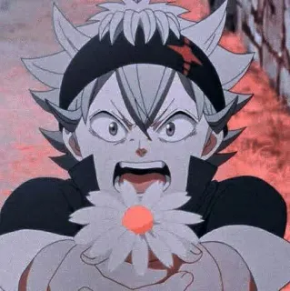 🌷 Asta Black Clover Anime, Personagem, Asta, Black Clover, Flor, Sorriso, Mangá telegram sticker
