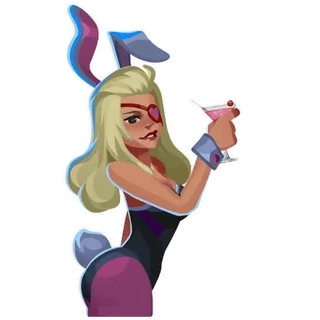 🍸 mulher, coelho, coquetel, festa, bebendo, loira telegram sticker