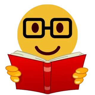 📔 Emoji, Lectura, Libro, Nerd, Gafas, Estudiando telegram sticker