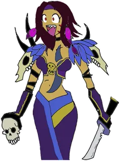 😃 personaggio, teschio, arma, fantasy telegram sticker