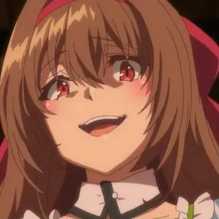 😏 anime, perempuan, tersenyum, karakter telegram sticker