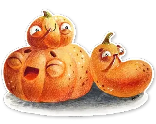 😂 abóbora, vegetal, halloween, outono, desenho animado, fofo telegram sticker
