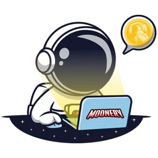 💻 MOONERY астронавт, луна, ноутбук, космос, крипто, moonery telegram sticker