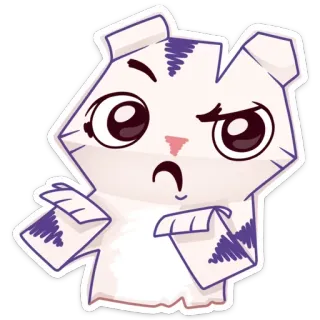 😐 Katze, Aufkleber, süß, Tier, verwirrt, Frage, kawaii telegram sticker
