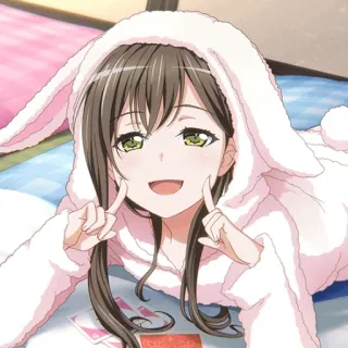 😄 Anime, Lindo, Conejo, Chica, Personaje, Sonrisa, BanG Dream! telegram sticker