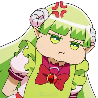 💢 anime, angry, cartoon, demon, female character, horns telegram sticker