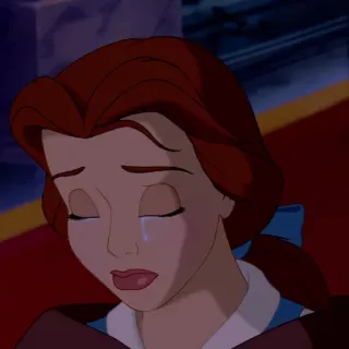 🥀 Belle Beauty and the Beast crying, disney, sad, character, belle, cartoon, animated telegram sticker