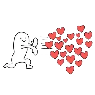 ❤ cartoon, love, heart, cute, running telegram sticker
