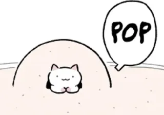 🤗 POP Katze, süß, kawaii, Tier, Pop, weiß, fröhlich telegram sticker
