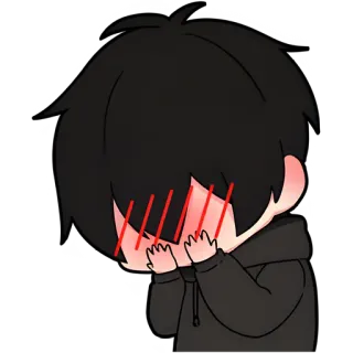 ☺️ อนิเมะ, เขิน, เศร้า, ขี้อาย, อีโม telegram sticker