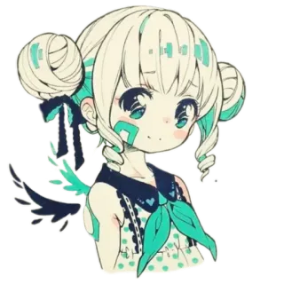😀 アニメガール, かわいい, 漫画, カワイイ, イラスト, キャラクター, アート telegram sticker