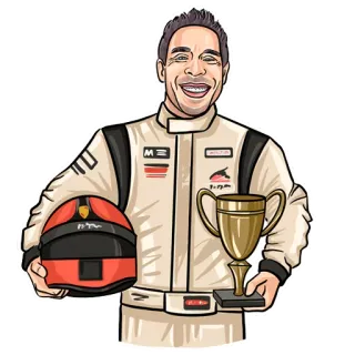 🏎 pembalap, pemenang, trofi, helm, olahraga, balap telegram sticker