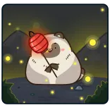 🚩 tanuki, raccoon dog, lantern, cute, animal telegram sticker