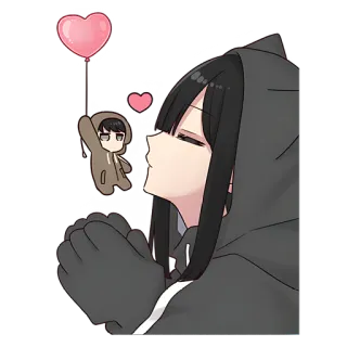 😘 Anime, Kartun, Cinta, Lucu, Kawaii, Gadis, Hati, Romantis telegram sticker