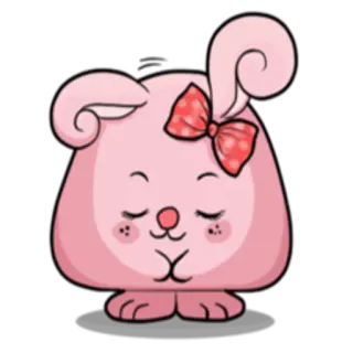 🙏 lindo, rosa, conejo, animal, adhesivo, dibujo animado telegram sticker