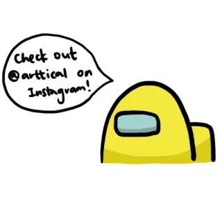 🎉 Check out @arttical on Instagram! Among Us, Instagram, Réseaux sociaux, Jaune, Personnage whatsapp sticker