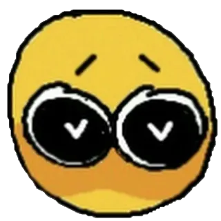 😍 Émoji, Triste, Jaune, Visage, Yeux telegram sticker