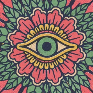 👁 eye, flower, floral, sticker, illustration, design telegram sticker