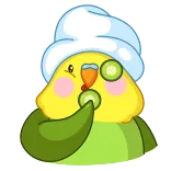 🥒 bird, spa, relaxation, cute, cartoon, beauty, wellness telegram sticker