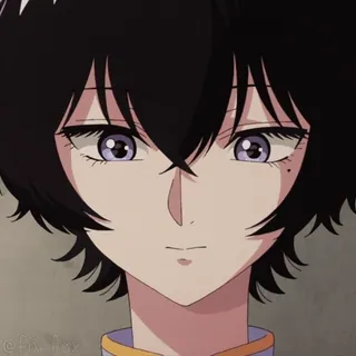 😳 动漫, 漫画, 肖像, 黑发, 动画, 角色 telegram sticker