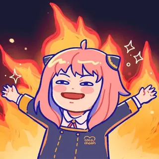 🔥 Anya Forger Spy x Family coco.choon Anya, Spy x Family, Anime, Personnage, Feu, Malice telegram sticker