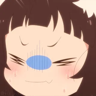 😳 @fix_fox Anime, Carino, Sudore, Nervoso, Espressione, Cartone animato telegram sticker