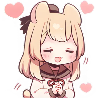 ☺️ 애니메이션, 귀여운, 하트, 만화, 카와이 telegram sticker