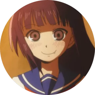 🙂 Anime, Cartone animato, Faccia, Ragazza, Spaventoso, Sorriso telegram sticker